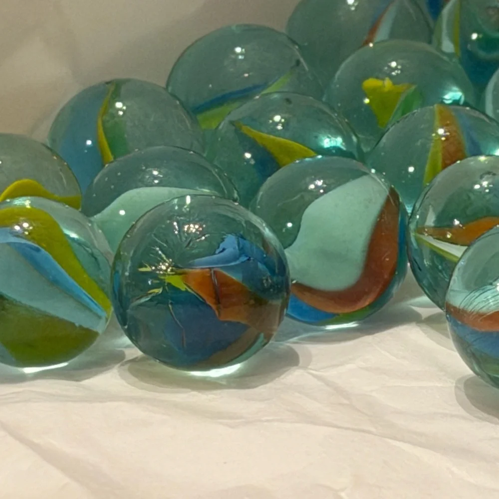 Vintage Tri Color Cat's Eye Marbles